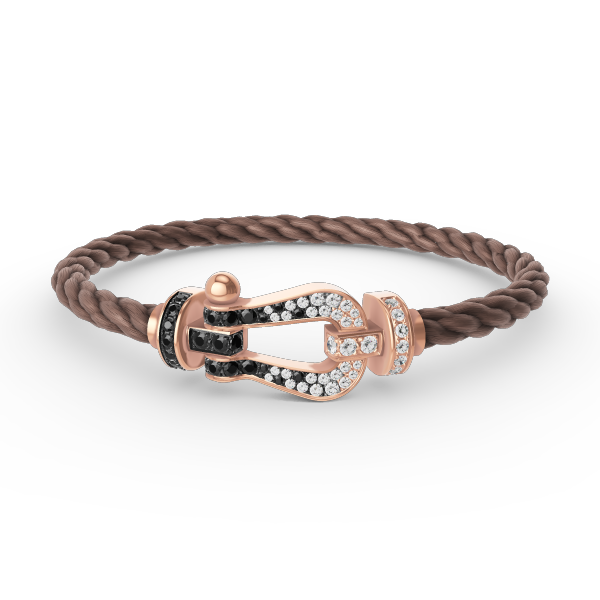 [Elite]FORCE LARGE HORSESHOE BLACK WHITE DIAMOND BRACELET ROSE GOLD