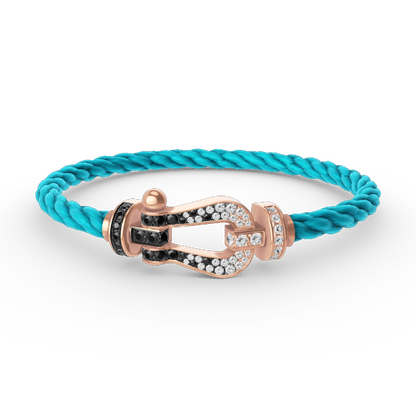 [Elite]FORCE LARGE HORSESHOE BLACK WHITE DIAMOND BRACELET ROSE GOLD