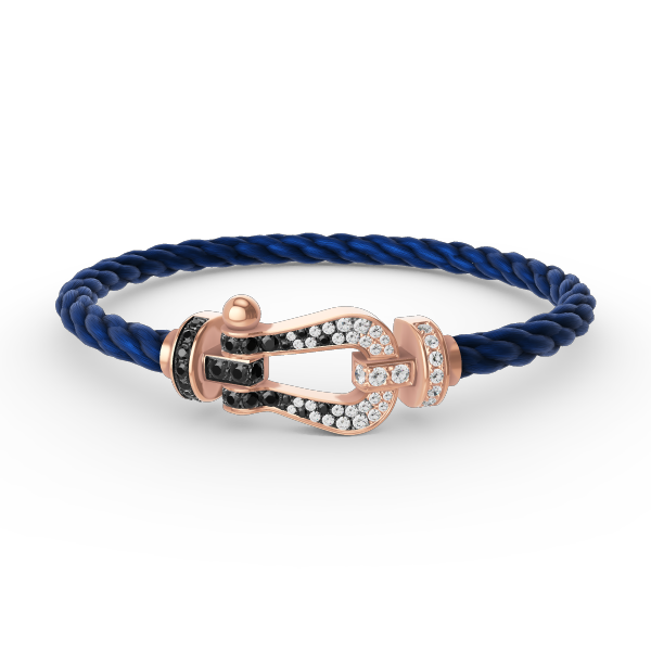 [Elite]FORCE LARGE HORSESHOE BLACK WHITE DIAMOND BRACELET ROSE GOLD