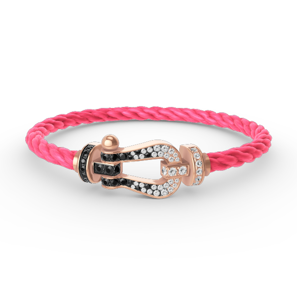 [Elite]FORCE LARGE HORSESHOE BLACK WHITE DIAMOND BRACELET ROSE GOLD