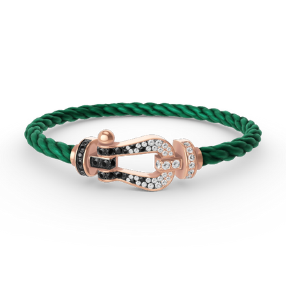 [Elite]FORCE LARGE HORSESHOE BLACK WHITE DIAMOND BRACELET ROSE GOLD