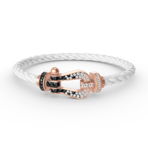 [Elite]FORCE LARGE HORSESHOE BLACK WHITE DIAMOND BRACELET ROSE GOLD