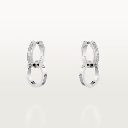 [Elite]LOVE 3.3MM DANGLE HALF DIAMOND EARRINGS