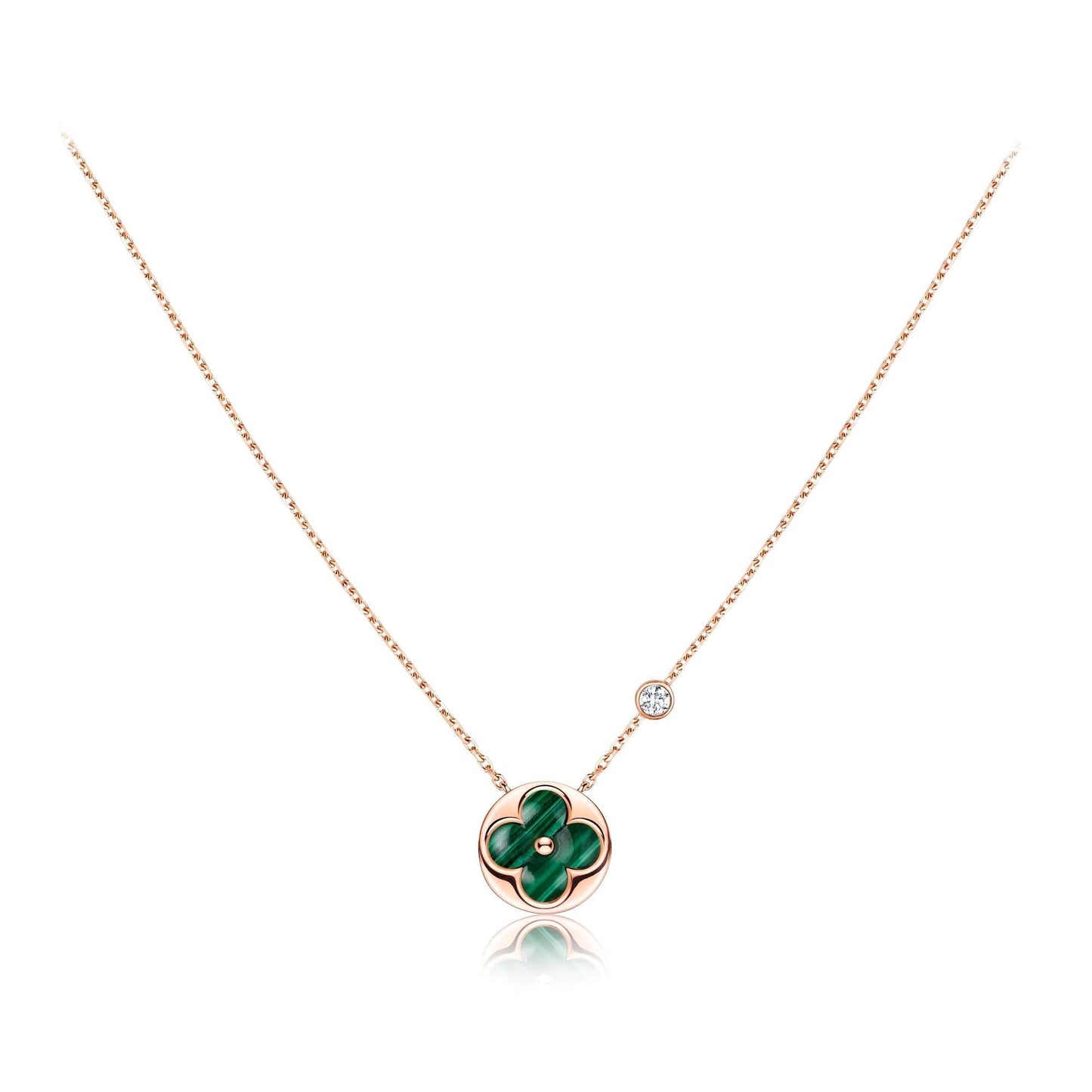 [Elite]SUN PEDANT PINK GOLD 1 DIAMOND NECKLACE
