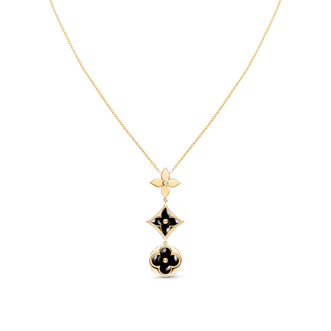 [Elite]STAR AND SUN ONYX PINK GOLD NECKLACE