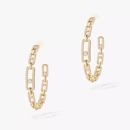 [Elite]Move Link Diamond Hoop Earrings