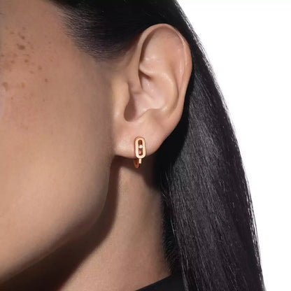 [Elite]Diamond Mini Hoop Earrings Move Classique
