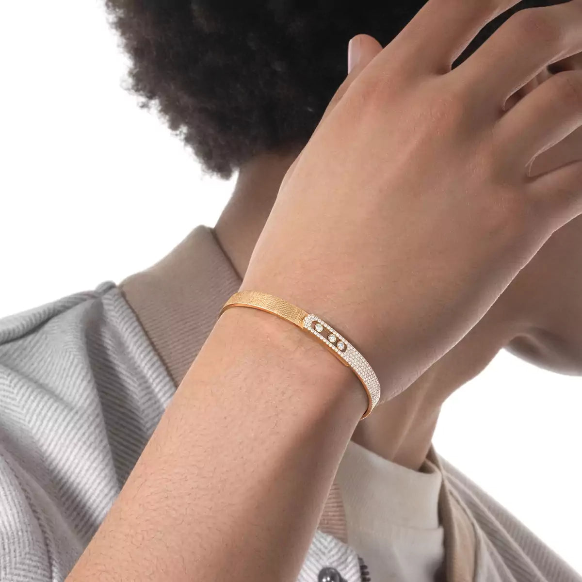 [Elite]Move Noa Ciselé half pavé bangle