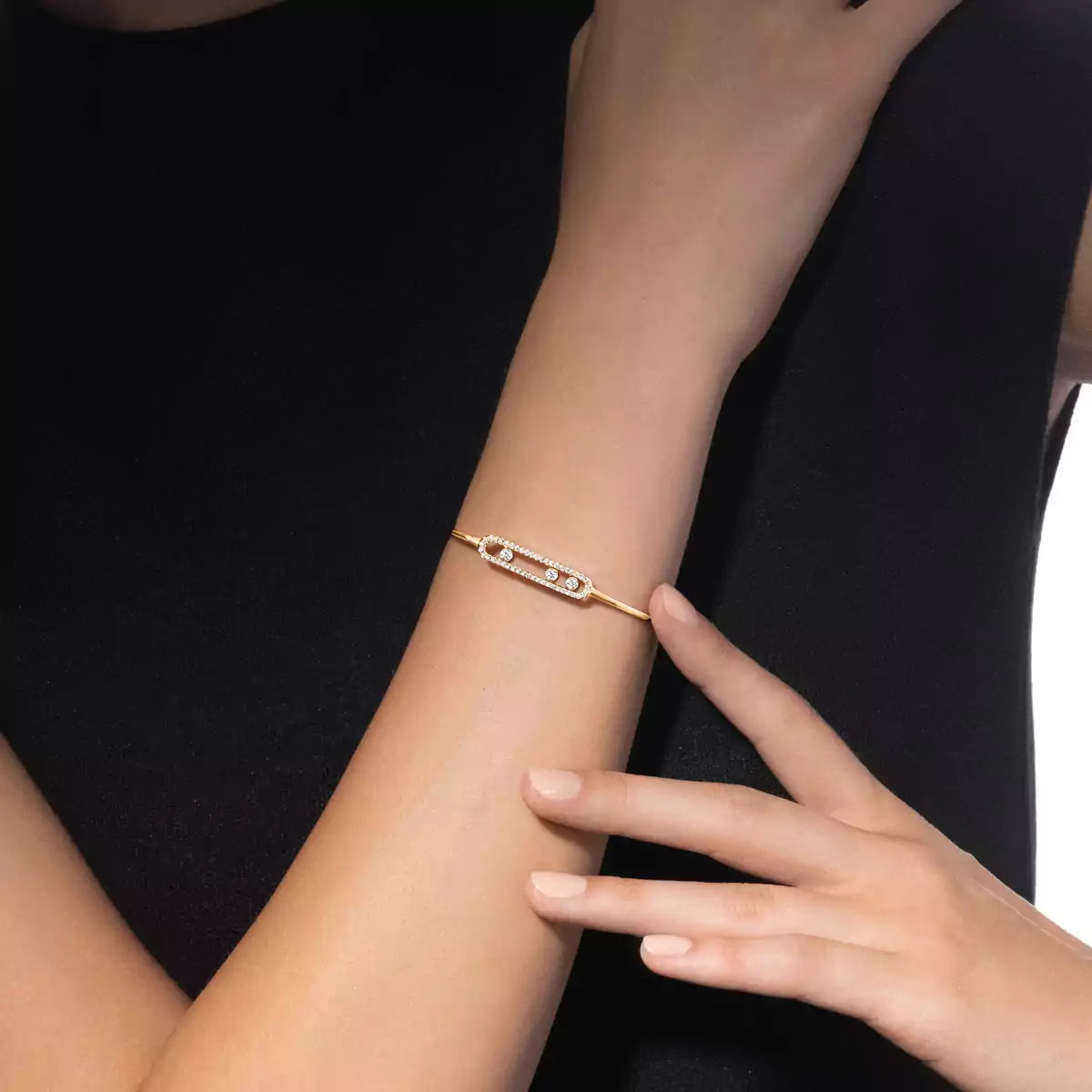 [Elite]Move Pavé Diamond Bangle Bracelet M