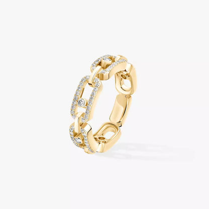 [Elite]Move Link Pave_-Set Diamond Ring in Gold