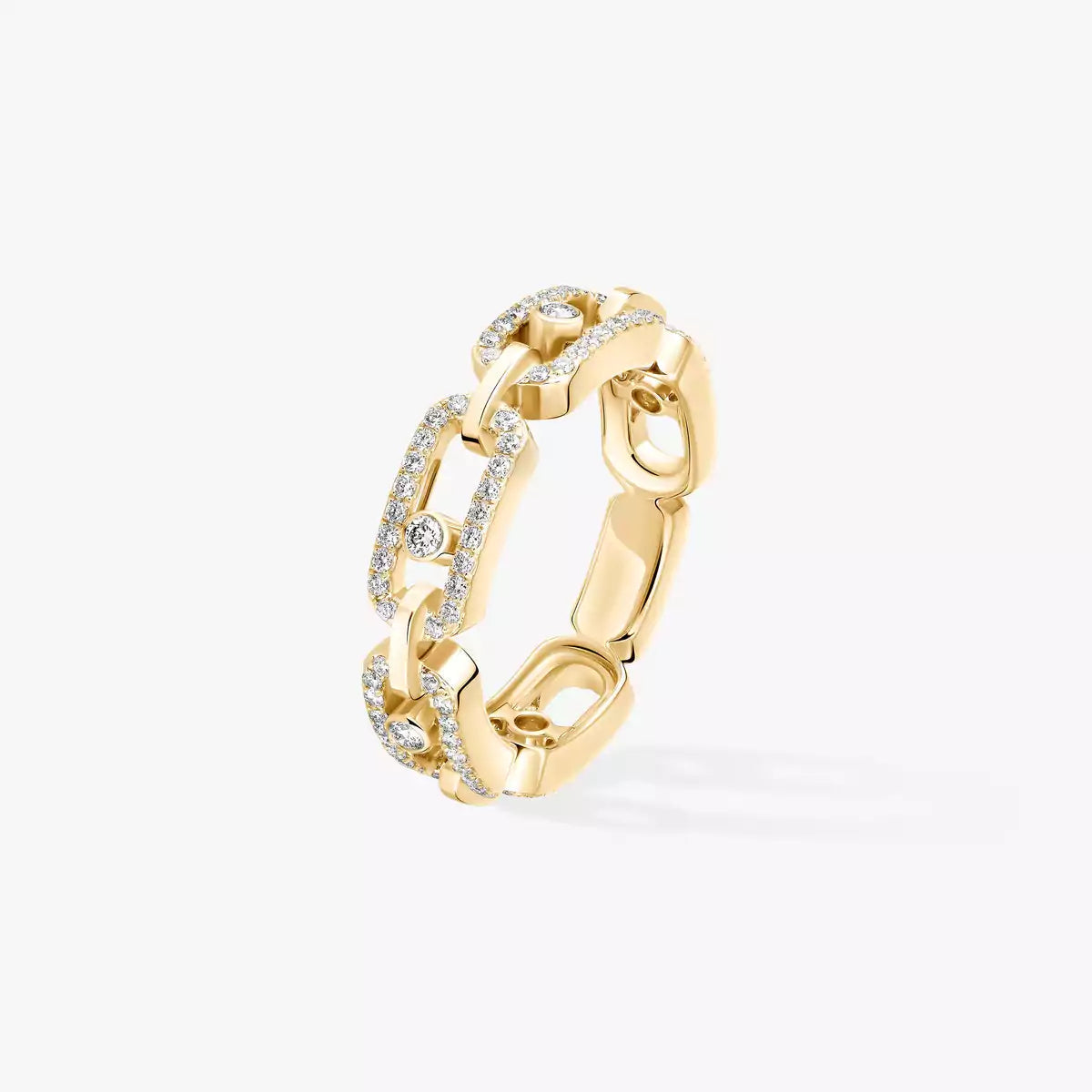 [Elite]Move Link Pave_-Set Diamond Ring in Gold