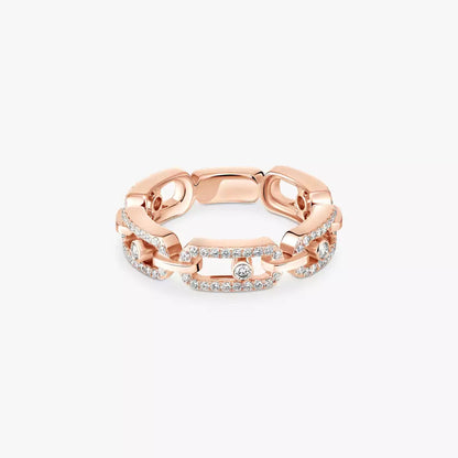 [Elite]Move Link Pave_-Set Diamond Ring in Gold
