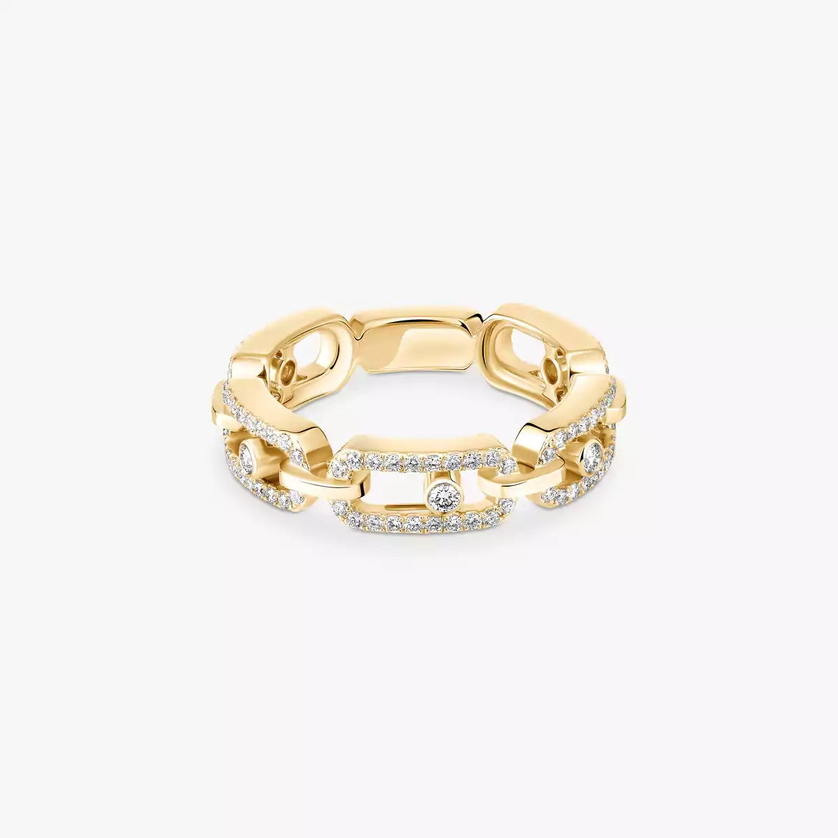[Elite]Move Link Pave_-Set Diamond Ring in Gold