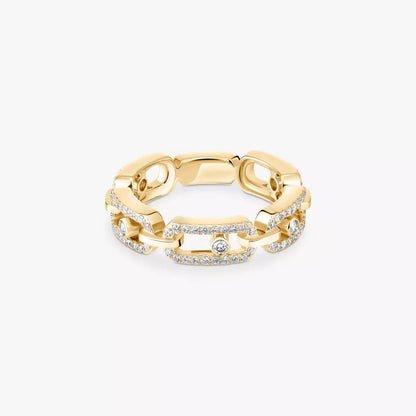 [Elite]Move Link Pave_-Set Diamond Ring in Gold