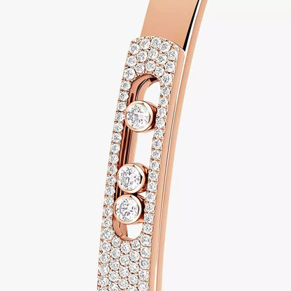 [Elite]Move Noa Rose Gold Pavé Diamond Bangle Bracelet