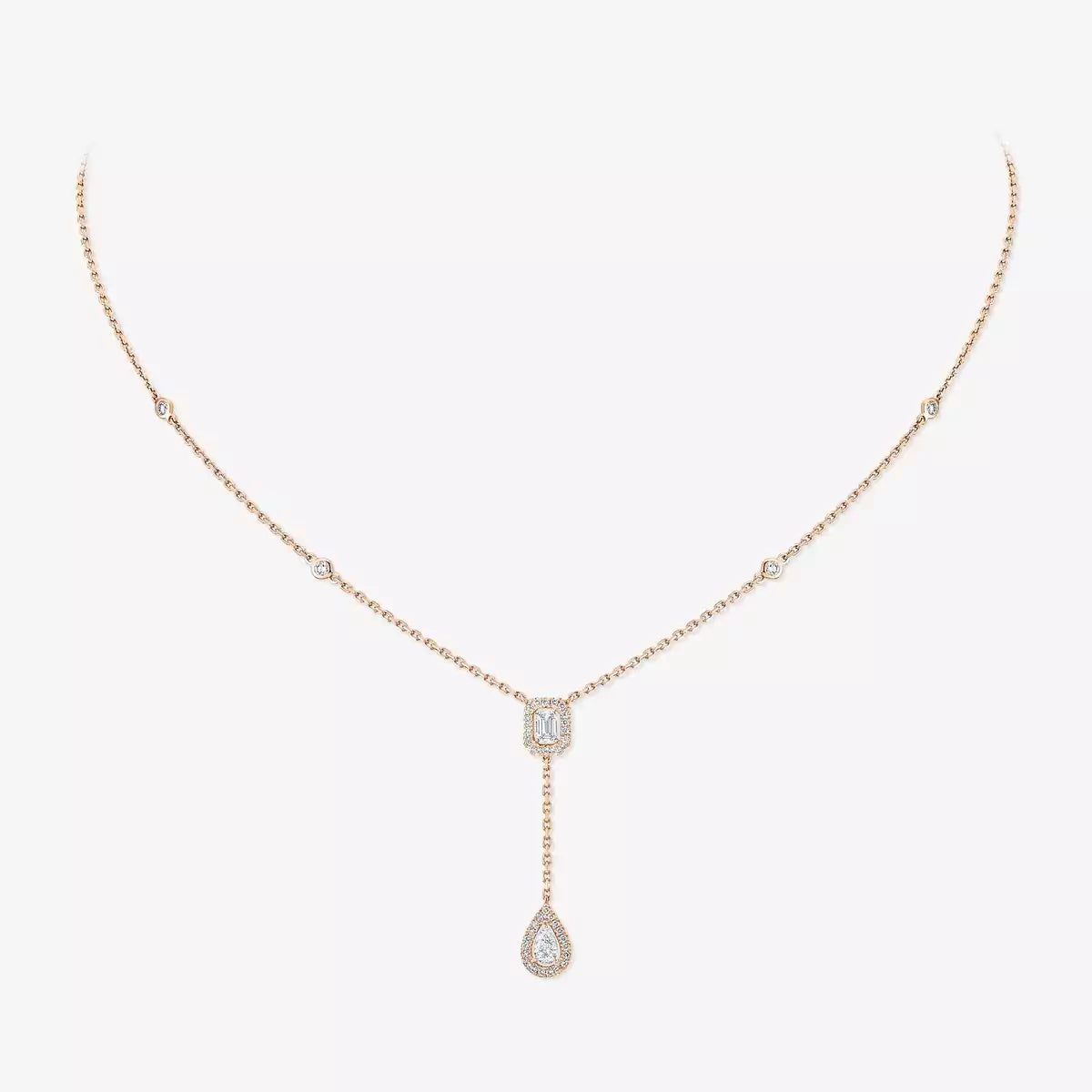 [Elite]Gold Diamond Tie Necklace