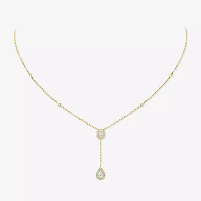 [Elite]Gold Diamond Tie Necklace