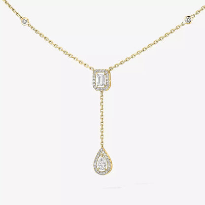 [Elite]Gold Diamond Tie Necklace