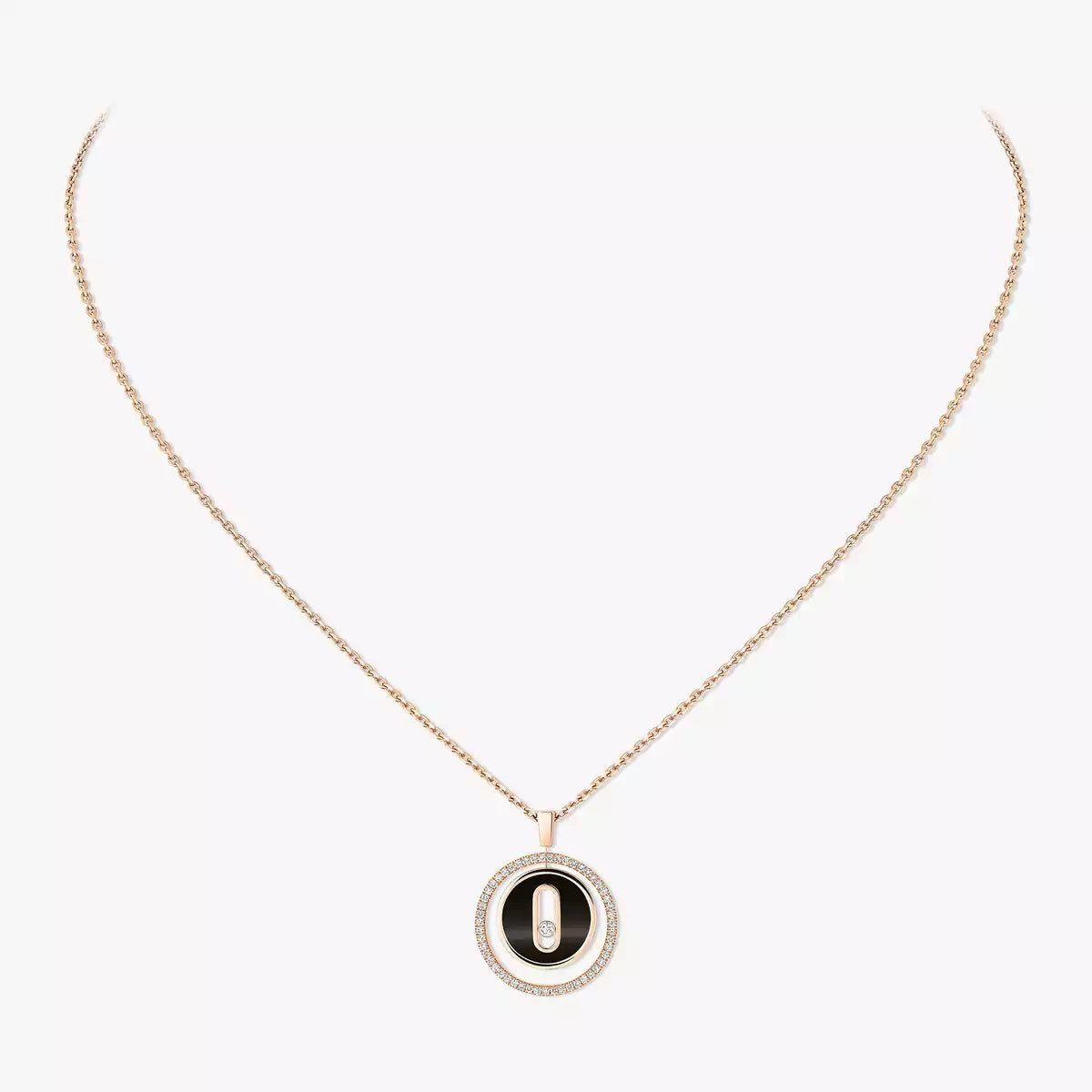 [Elite]Lucky Move Diamond Necklace in Rose Gold and White Mother-of-Pearl