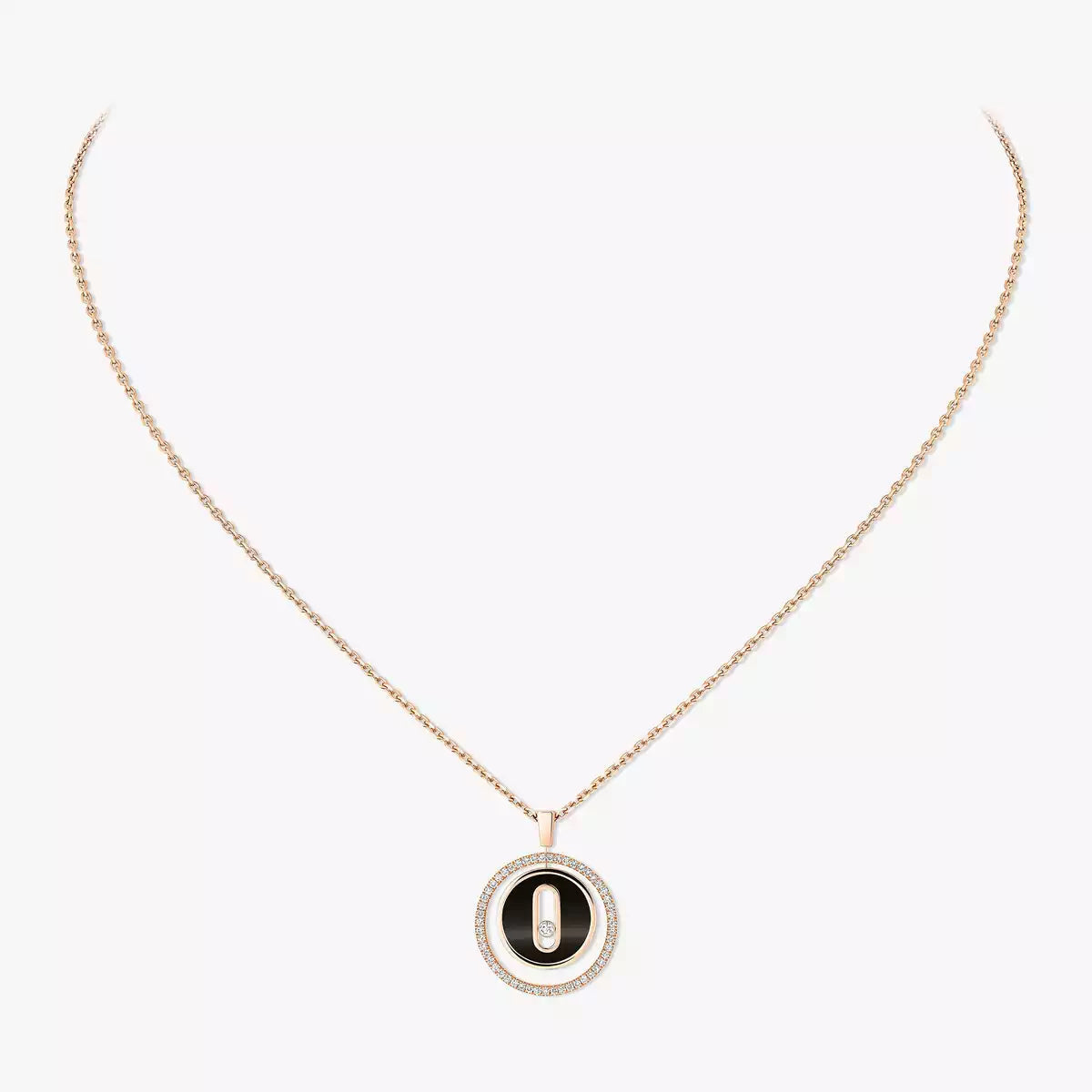 [Elite]Lucky Move Diamond Necklace in Rose Gold and White Mother-of-Pearl