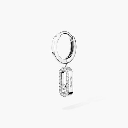 [Elite]Move Uno Single Diamond Hoop Earring