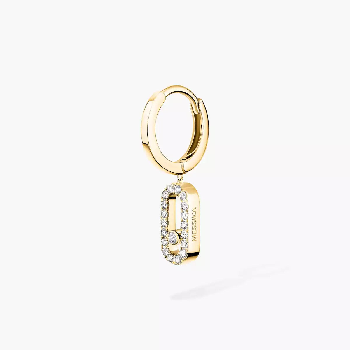 [Elite]Move Uno Single Diamond Hoop Earring