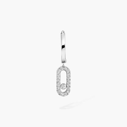 [Elite]Move Uno Single Diamond Hoop Earring