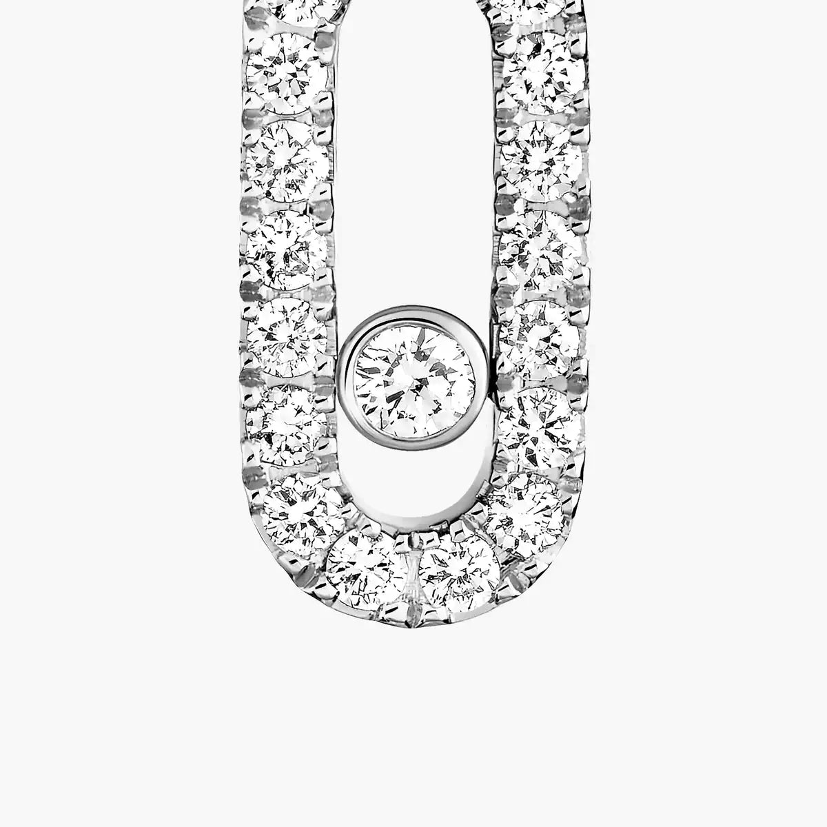 [Elite]Move Uno Single Diamond Hoop Earring