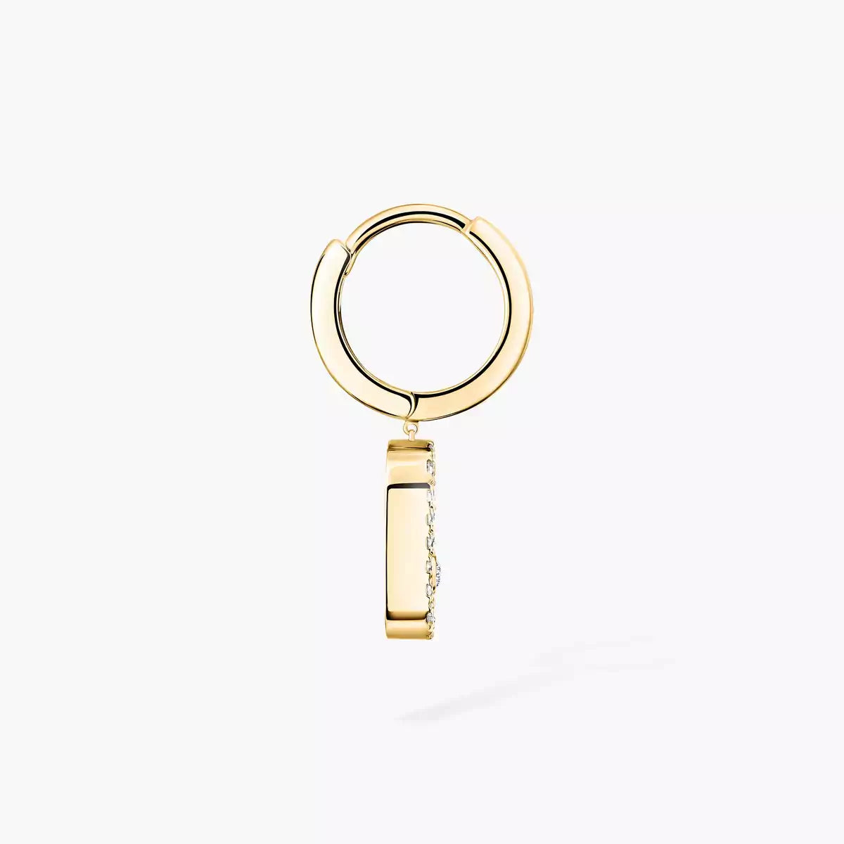 [Elite]Move Uno Single Diamond Hoop Earring