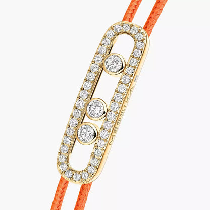 [Elite]Messika Care(s) pink cord pavé bracelet