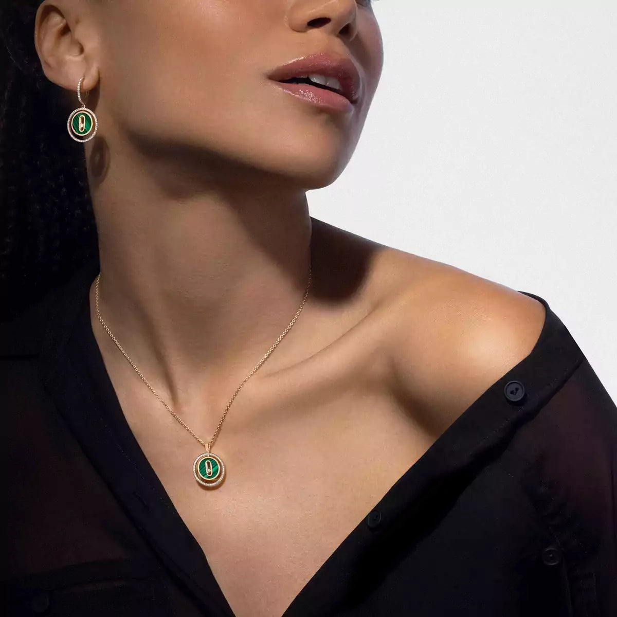[Elite]Lucky Move Diamond Necklace in Rose Gold and White Mother-of-Pearl