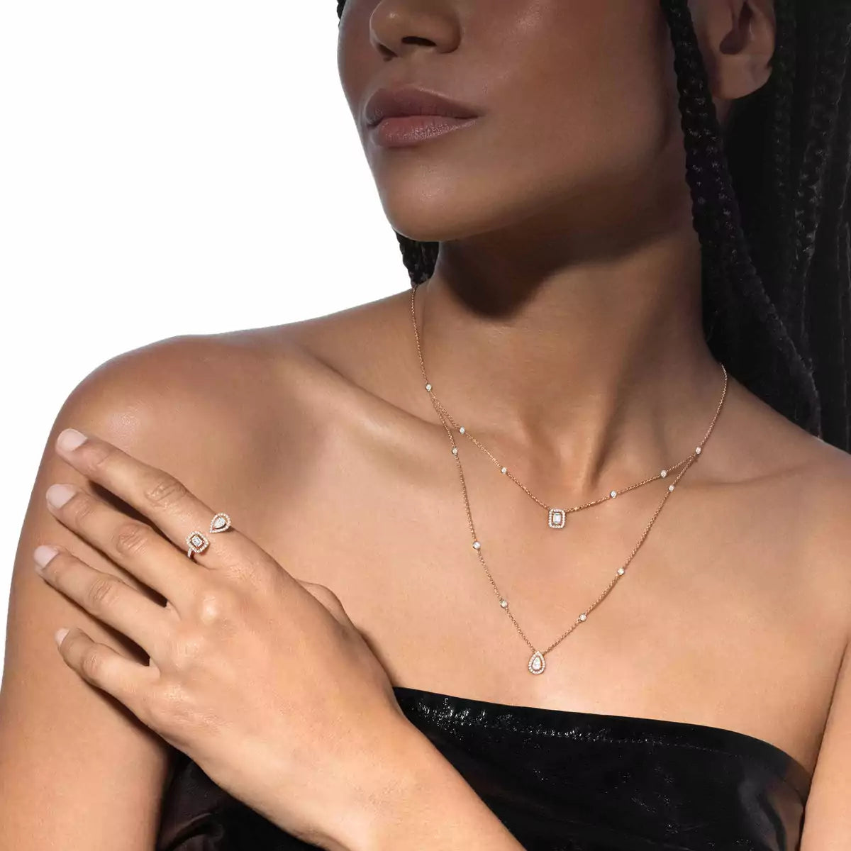 [Elite]Diamond Necklace My Twin 2 Rows