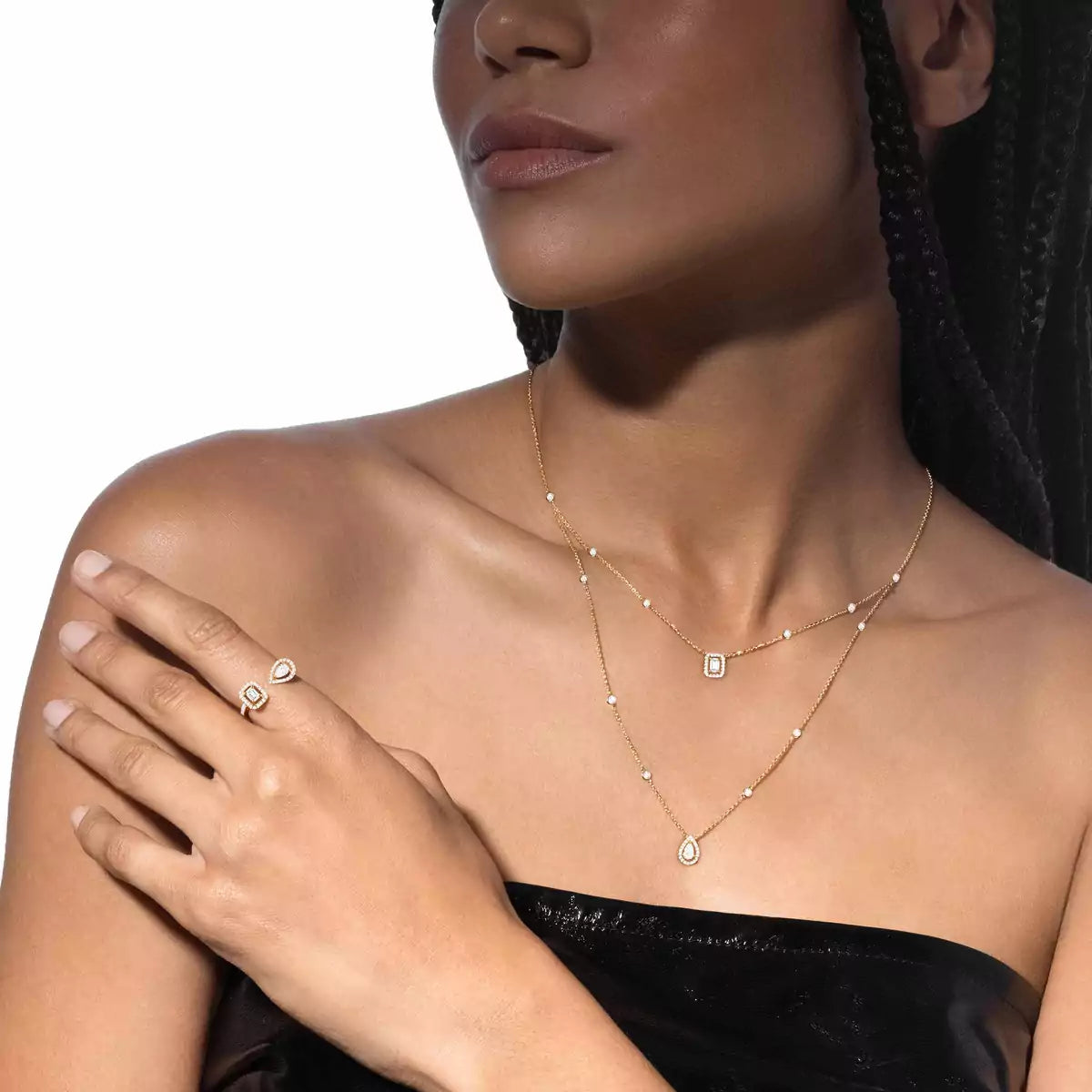 [Elite]Diamond Necklace My Twin 2 Rows