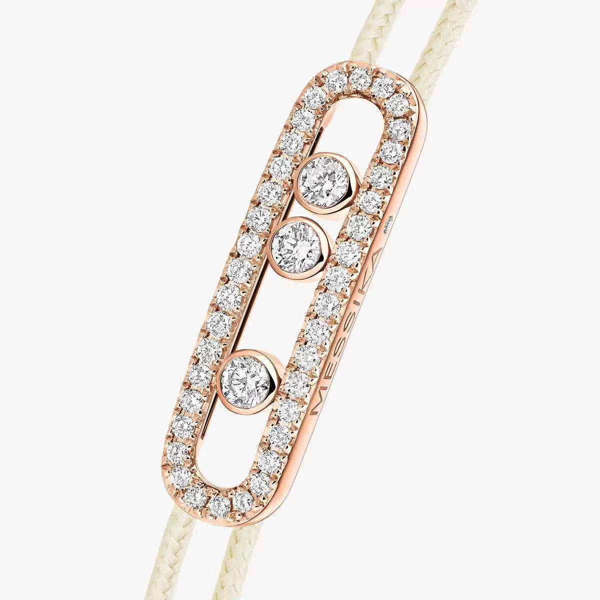 [Elite]Messika Care(s) pink cord pavé bracelet