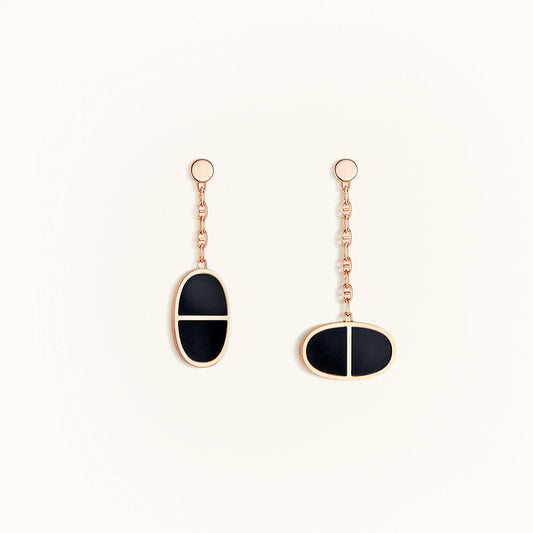 [Elite]CHAINE VERSO BLACK CERAMIC EARRINGS