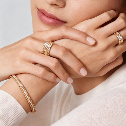 [Elite] THREE-ROW DIAMOND RING