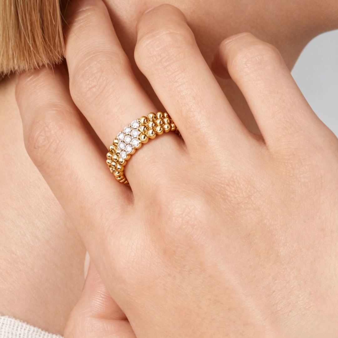 [Elite] THREE-ROW DIAMOND RING