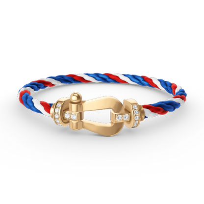 [Elite]FORCE LARGE HORSESHOE HALF DIAMOND BRACELET GOLD