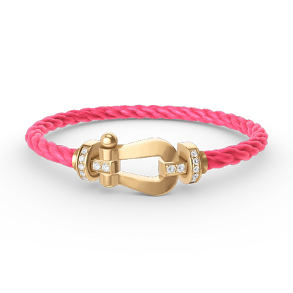 [Elite]FORCE LARGE HORSESHOE HALF DIAMOND BRACELET GOLD