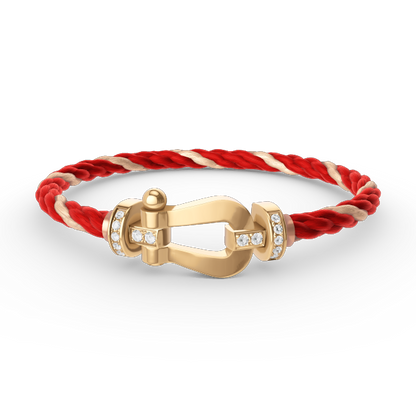 [Elite]FORCE LARGE HORSESHOE HALF DIAMOND BRACELET GOLD