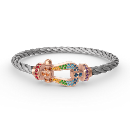 [Elite]FORCE LARGE HORSESHOE  COLORED DIAMOND BRACELET ROSE GOLD
