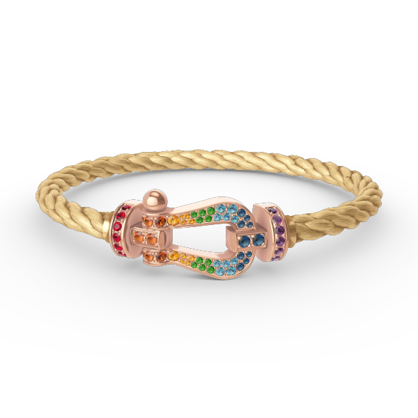 [Elite]FORCE LARGE HORSESHOE  COLORED DIAMOND BRACELET ROSE GOLD