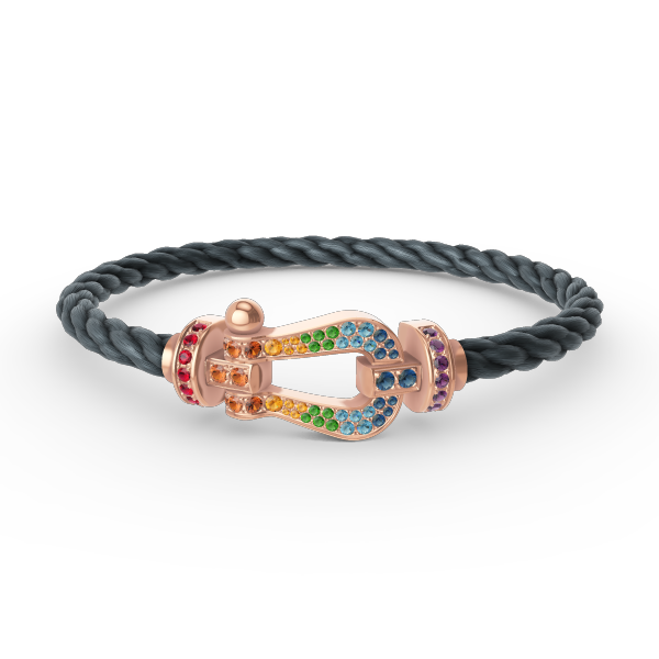 [Elite]FORCE LARGE HORSESHOE  COLORED DIAMOND BRACELET ROSE GOLD