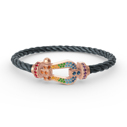 [Elite]FORCE LARGE HORSESHOE  COLORED DIAMOND BRACELET ROSE GOLD