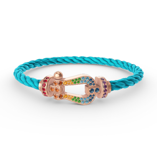 [Elite]FORCE LARGE HORSESHOE  COLORED DIAMOND BRACELET ROSE GOLD