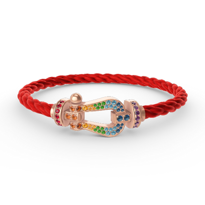 [Elite]FORCE LARGE HORSESHOE  COLORED DIAMOND BRACELET ROSE GOLD