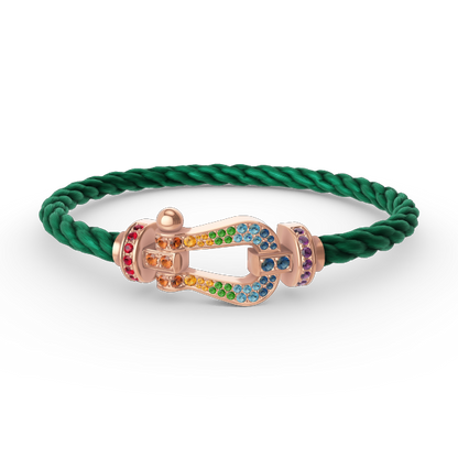 [Elite]FORCE LARGE HORSESHOE  COLORED DIAMOND BRACELET ROSE GOLD