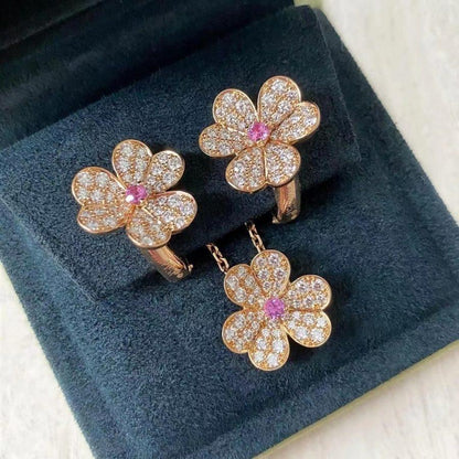 [Elite]FRIVOLE ROSE GOLD FLOWER DIAMOND NECKLACE