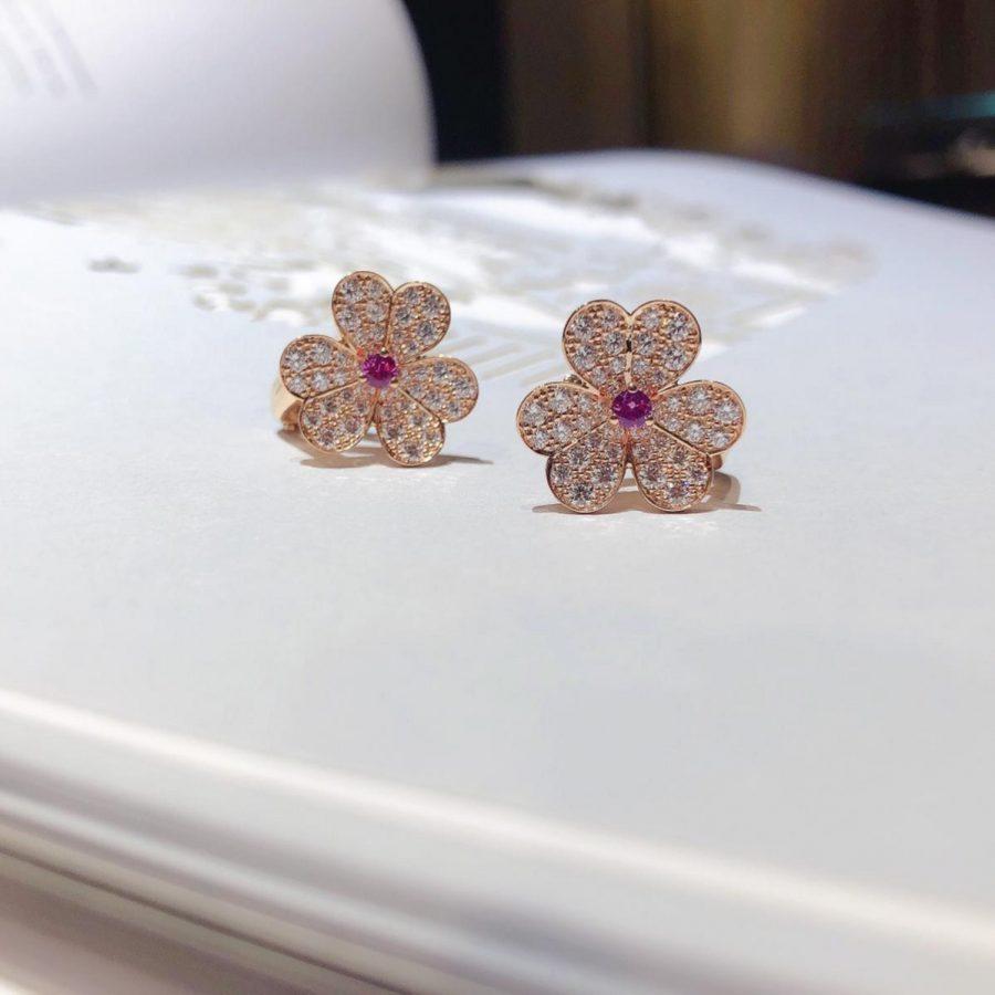 [Elite]FRIVOLE PINK GOLD FLOWER DIAMOND EARRINGS