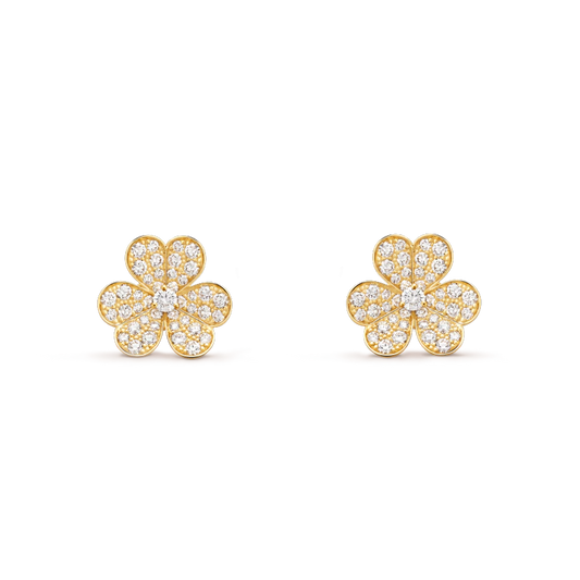 [Elite]FRIVOLE GOLD FLOWER DIAMOND EARRINGS